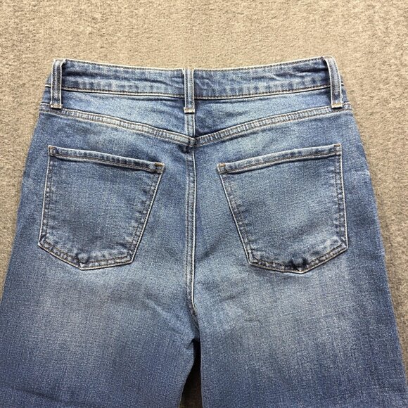 KUT From The Kloth Jeans Womens 2 Blue Sienna Wide Leg High Rise Cuffed Cropped - Picture 3 of 9